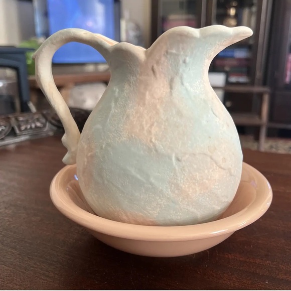 Vintage Ceramic Pitcher & Basin, Hand Decorated Vase - Picture 3 of 9